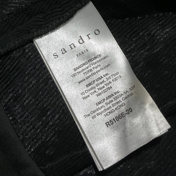 SANDRO PARIS Black Deep V Neck Sleeveless high low dress Sz. Medium - Picture 12 of 16